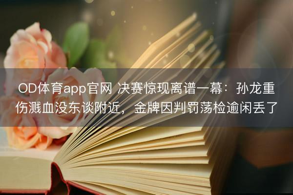 OD体育app官网 决赛惊现离谱一幕：孙龙重伤溅血没东谈附近，金牌因判罚荡检逾闲丢了