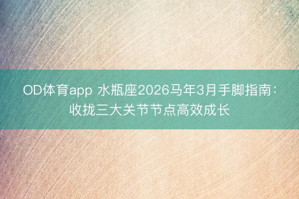 OD体育app 水瓶座2026马年3月手脚指南：收拢三大关节节点高效成长